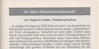 30 Jahre Hototkaninchenzucht