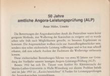 50 Jahre amtliche Angora-Leistungsprüfung (ALP)