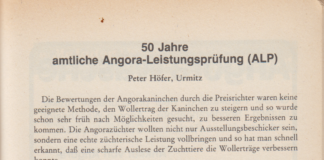 50 Jahre amtliche Angora-Leistungsprüfung (ALP)