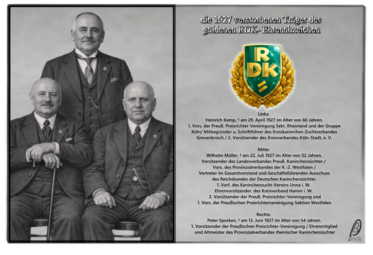 1927 Träger des goldenen RDK- Abzeichen. H. Kemp_ W. Müller_ P.Sporken