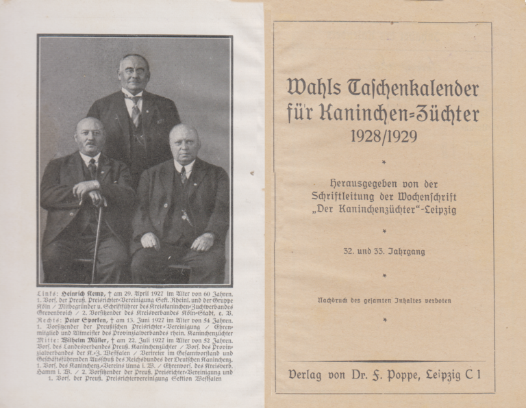 1927 Wahls Taschenkalender H. Kemp_ W. Müller_ P.Sporken