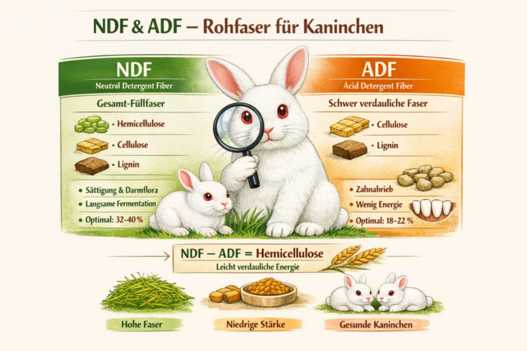 Grafik NDF u. ADF – Rohfaser für Kaninchen